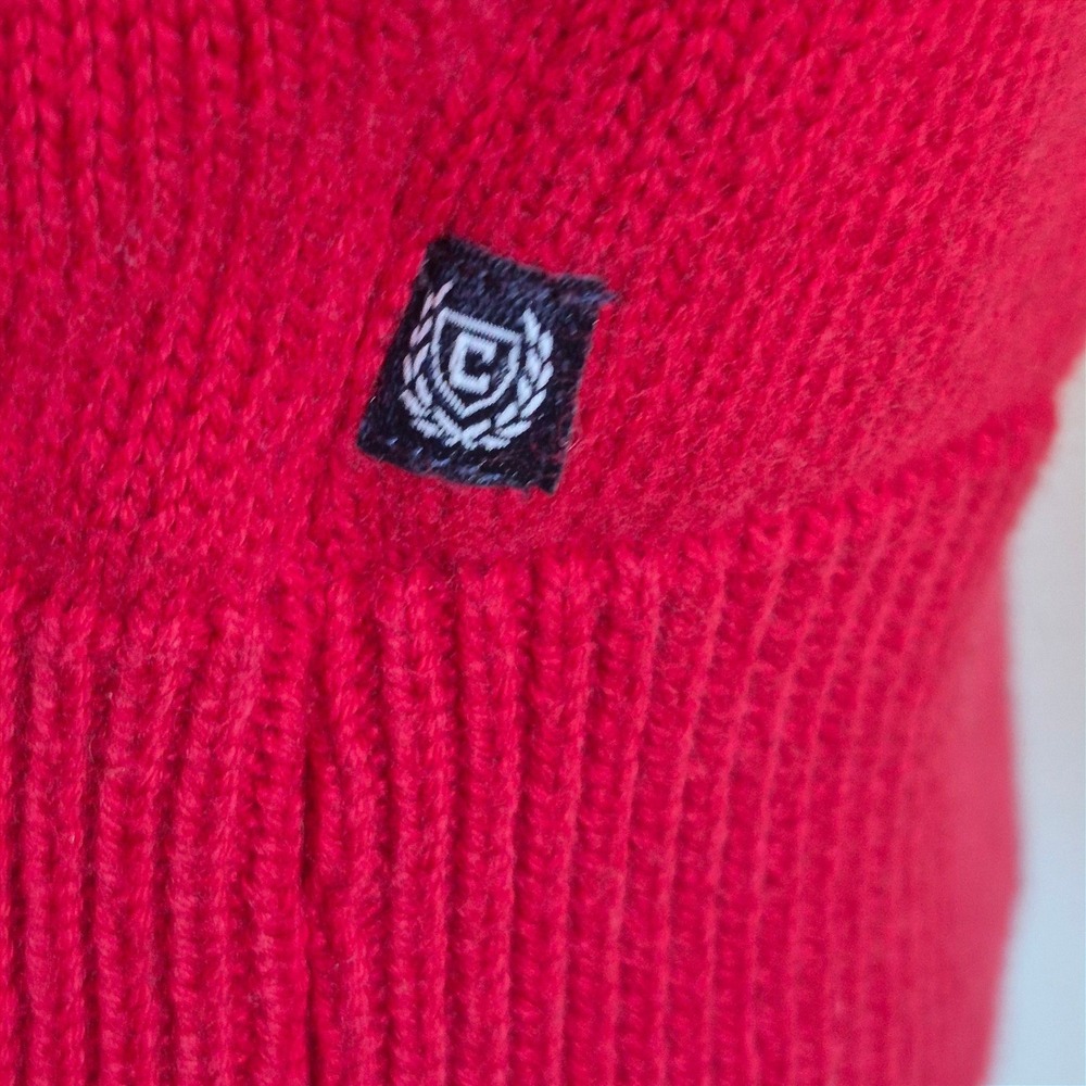 Chaps red reindeer winter Christmas holiday quarter zip sweater men's XL - Picture 9 of 13